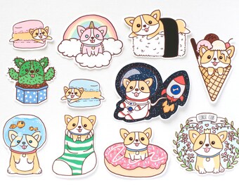 Corgi Stickers | Welsh Corgi stickers | Welsh Corgi | Corgi | dog stickers |cute stickers | pet stickers | die cut stickers | stickers set