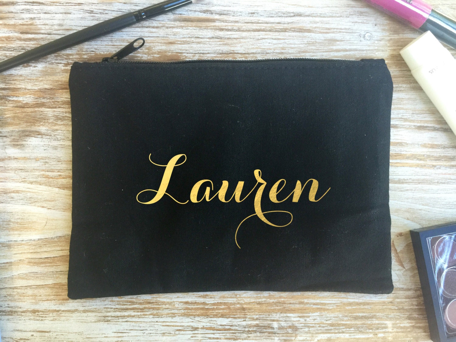 Personalized Cosmetic bag make up bag Bridesmaid by EverlongEvents