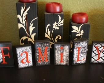 Items similar to Family block letters on Etsy