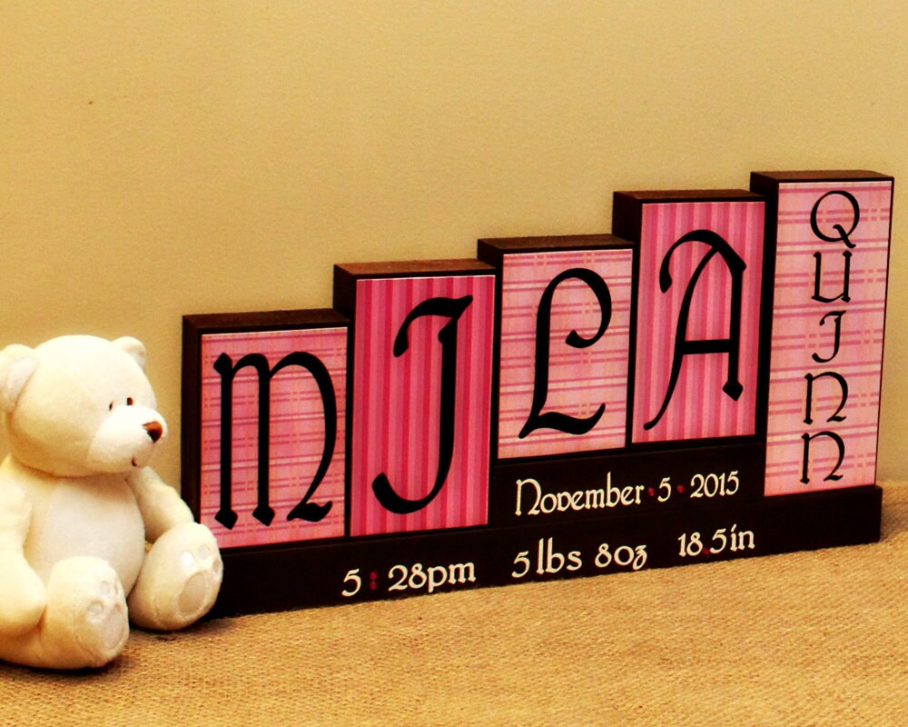 Decorative Nursery Letter Block Personalized by TimelessNotion