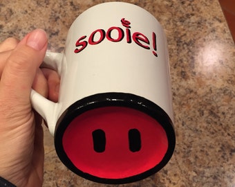 Razorbacks Mug: Sooie! Pig snout on bottom. University of Arkansas. Funny!