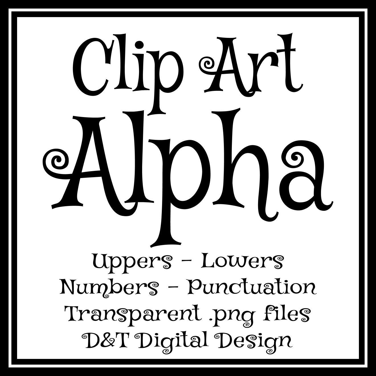 worksheet Printable Letters printable alphabet etsy black whimsical curly letters clip art digital scrapbooking supply card making print and cut with cricut or silhouette