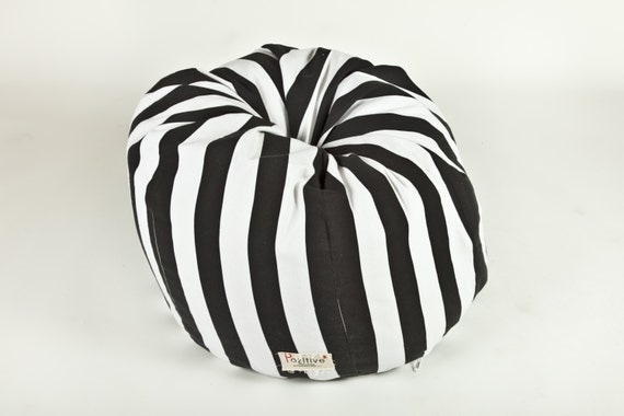 Bean bag chair black and white stripes by pozitivebeanbags