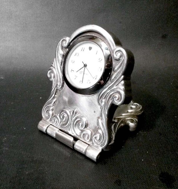 Vintage Brighton Clock with Sterling Finished Folding Travel