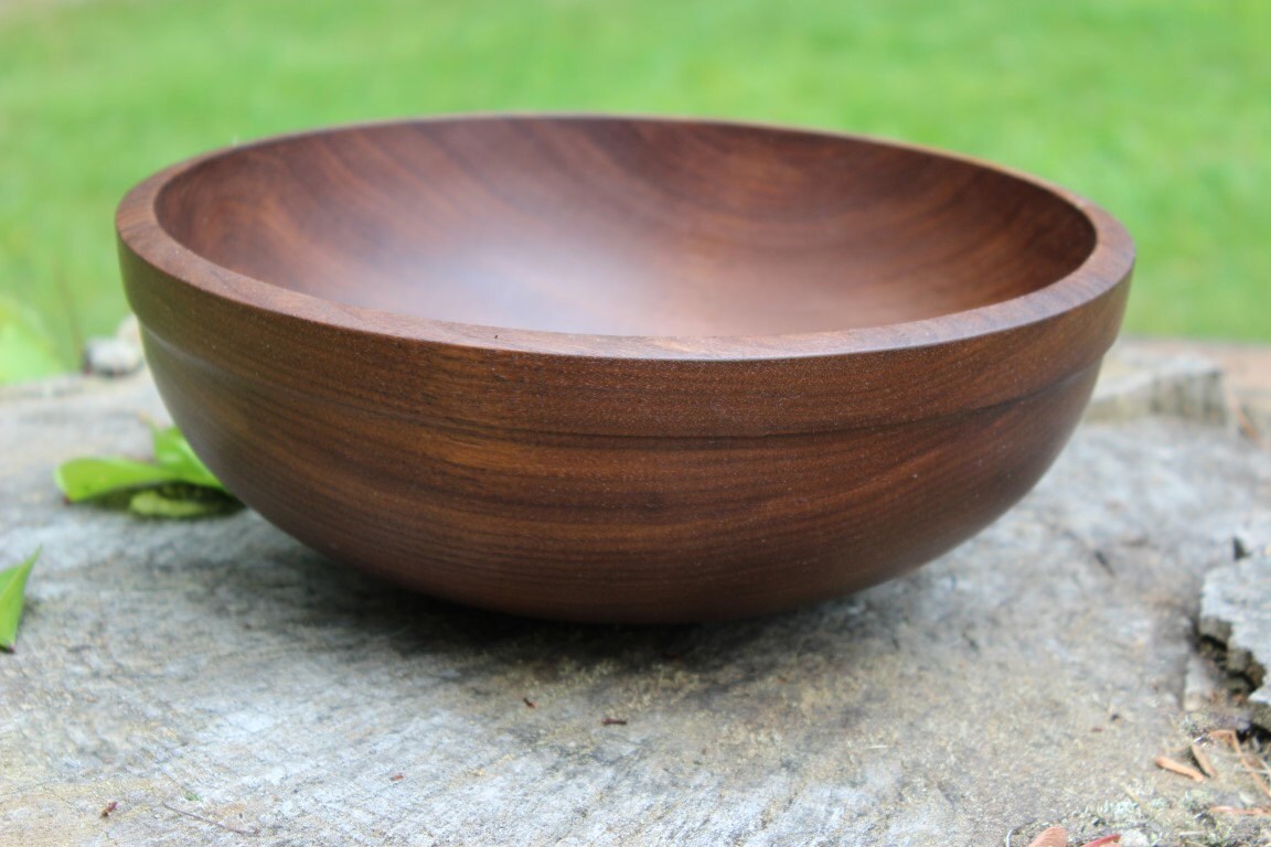 Walnut Wood Bowl Hand Turned Wooden Bowl Food Safe Thick