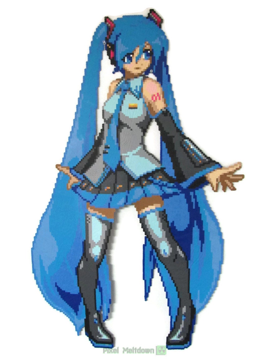 Large Hatsune Miku Vocaloid Jpop Pixel Wall Art 5877