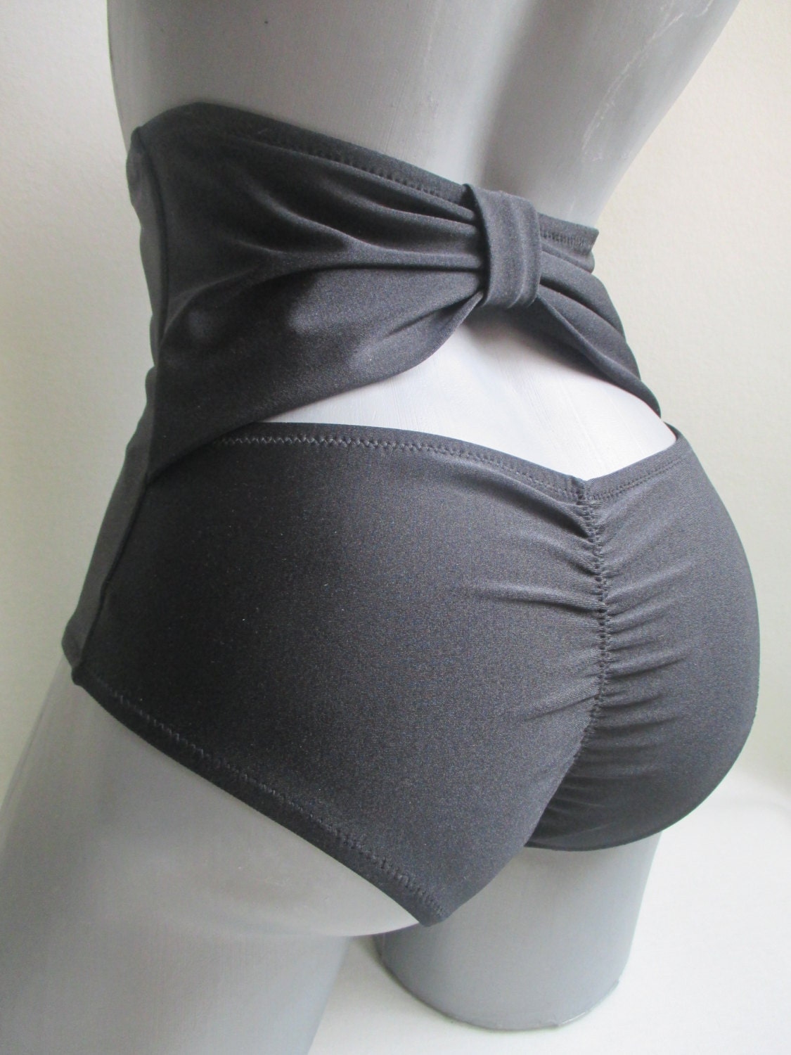 high waist sexy bikini bottom cheeky brazilian bow back