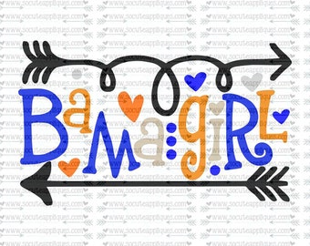 SVG, DXF, EPS Cut file, Bama girl fun arrows svg, svg file socuteappliques, SvG Sayings, football svg, football sister svg, football mom svg