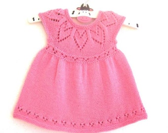 Baby Dress Knitting Pattern Instant Download PDF 6 sizes