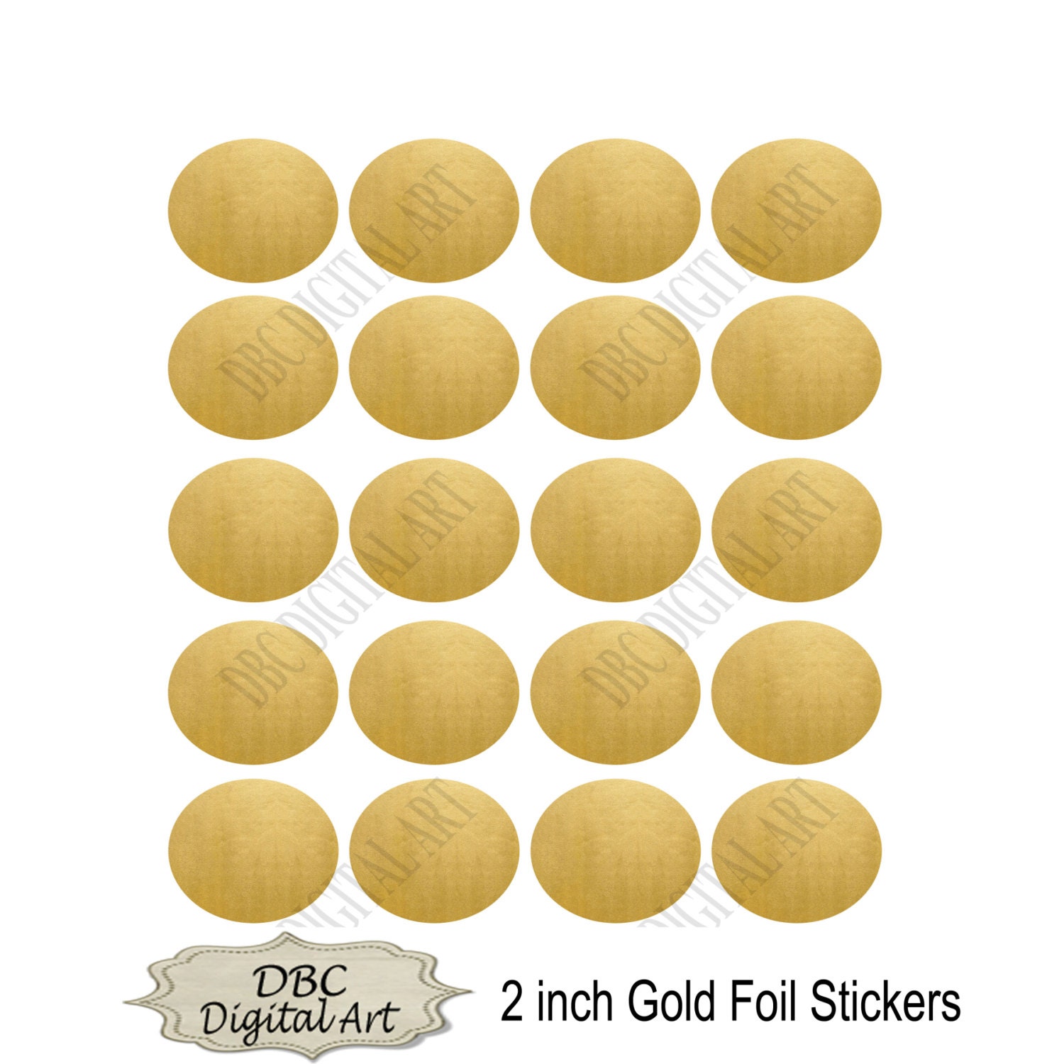 Gold foil stickers gold label gold sticker by DBCDigitalArt