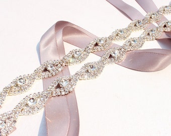 Thin Bridesmaids Belt Crystal Bridal sash Thin Crystal Rhinestone Belt Bridal headband Wedding Dress Belt