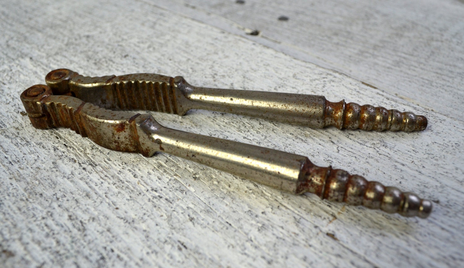 Vintage French Metal Nut Crackers Nutcrackers Country Kitchen Table