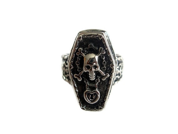 On Sale Coffin Ring made of Stainless Steel - Gothic Coffin Ring - Goth Ring - Goth Jewellery - Gothic Accessories - US 7, 9, 10 UK P, S, T by Festivalfashionstall steampunk buy now online