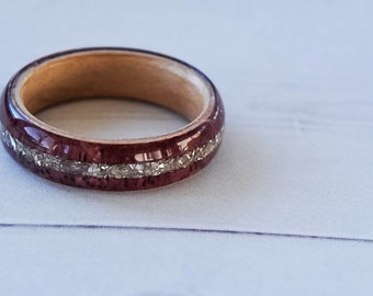 Wood Ring - Purpleheart Wood - Purple Ring - Purple Wedding Band - Womens Wood Ring - Wood Engagement Ring - Wood Wedding Band - Wooden Ring