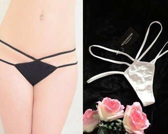 Strappy black thongs / strappy lingerie / thong panties / cotton thongs / black thongs