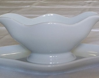 Salsiera condimento per la tavola in porcellana bianca Pillivuyt made in France depuis 1818 W 4