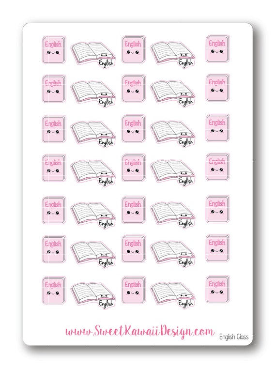 Kawaii English Class Stickers