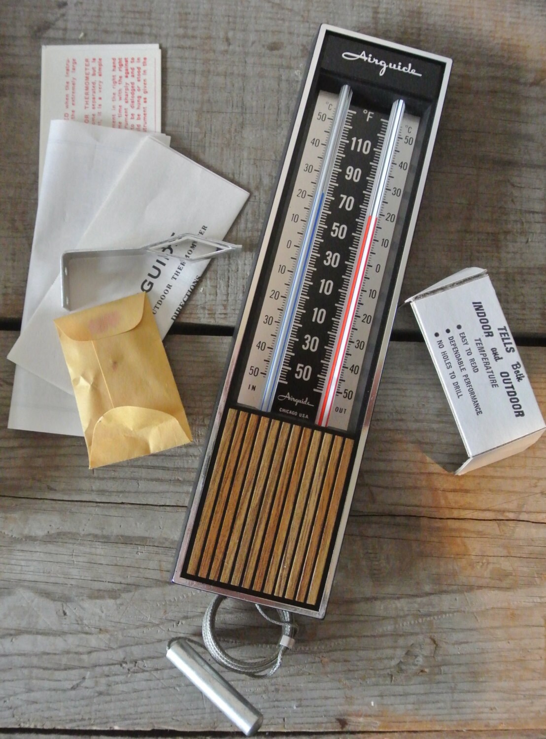 Airguide Indoor/Outdoor Thermometer Vintage Thermometer