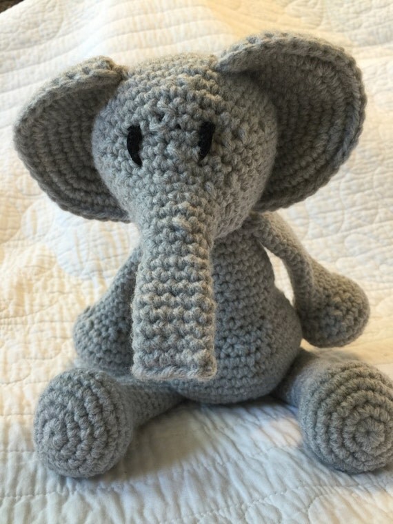 Stuffed Amigurumi Elephant Gray