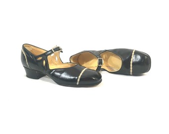 1920's Heels | Hamilton Brown Twinkies Black Mary Jane Heels | Size: 4