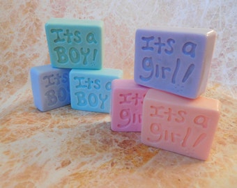 Baby Shower Soaps - Its A Boy - Its A Girl - Baby Shower Favor - Gender Reveal Favor - Gender Reveal Soap - Custom Glycerin Soap Favor