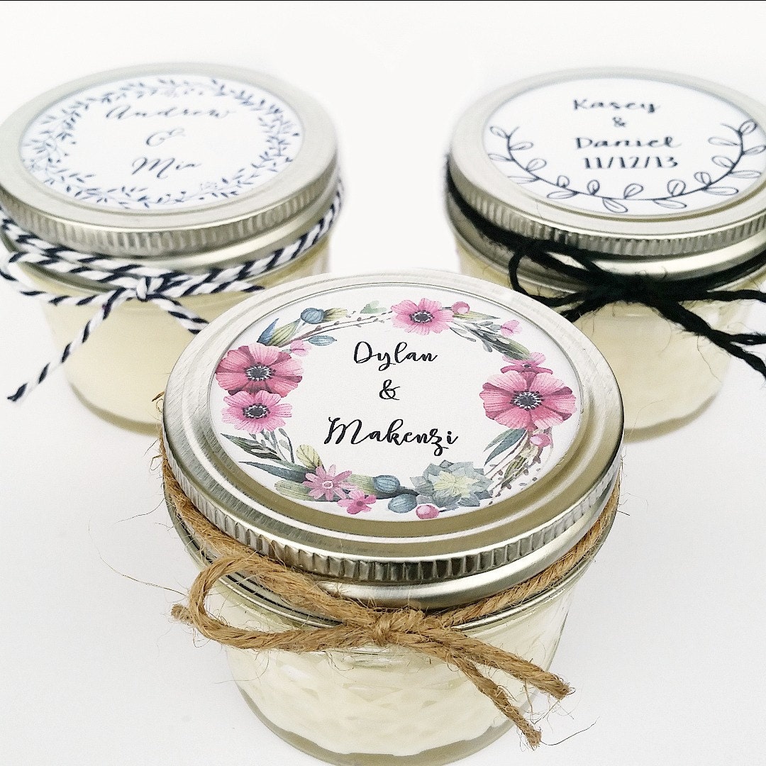  Wedding  Favor  Candles  Mason Jar Favors  Rustic Favors 