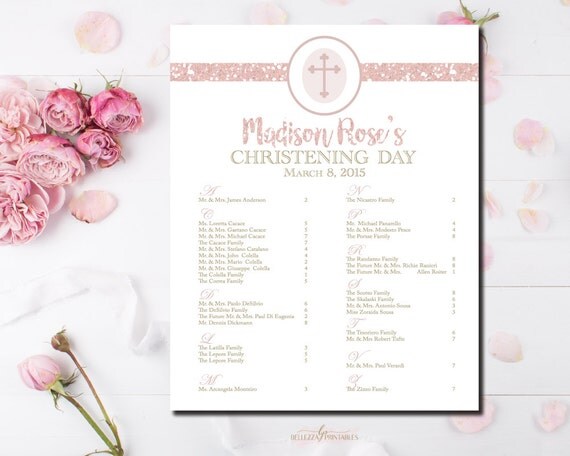 Items similar to Baptism Table Seating Chart -Christening Seating Board ...