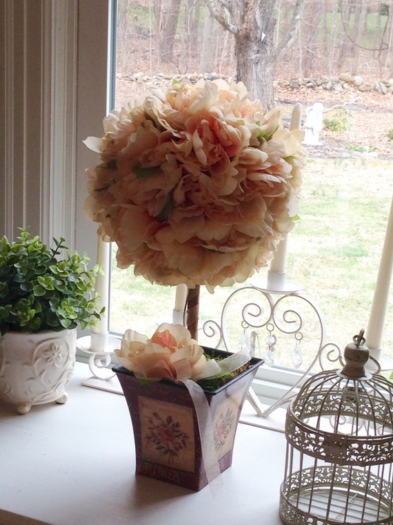 Topiary flower topiary topiary centerpiece by BsCozyCottageCrafts