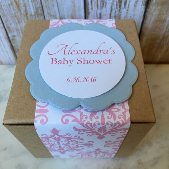 Items similar to 8 Baby Shower Favor Boxes, Personalized Baby Shower