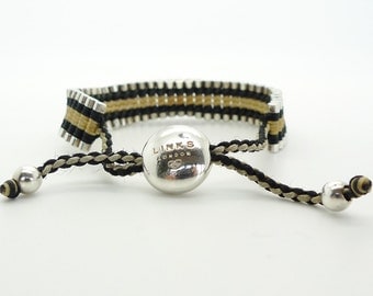 Links of London Friendship Bracelet Handwoven Silver 925 Brown Black Best Friends with Original Box
