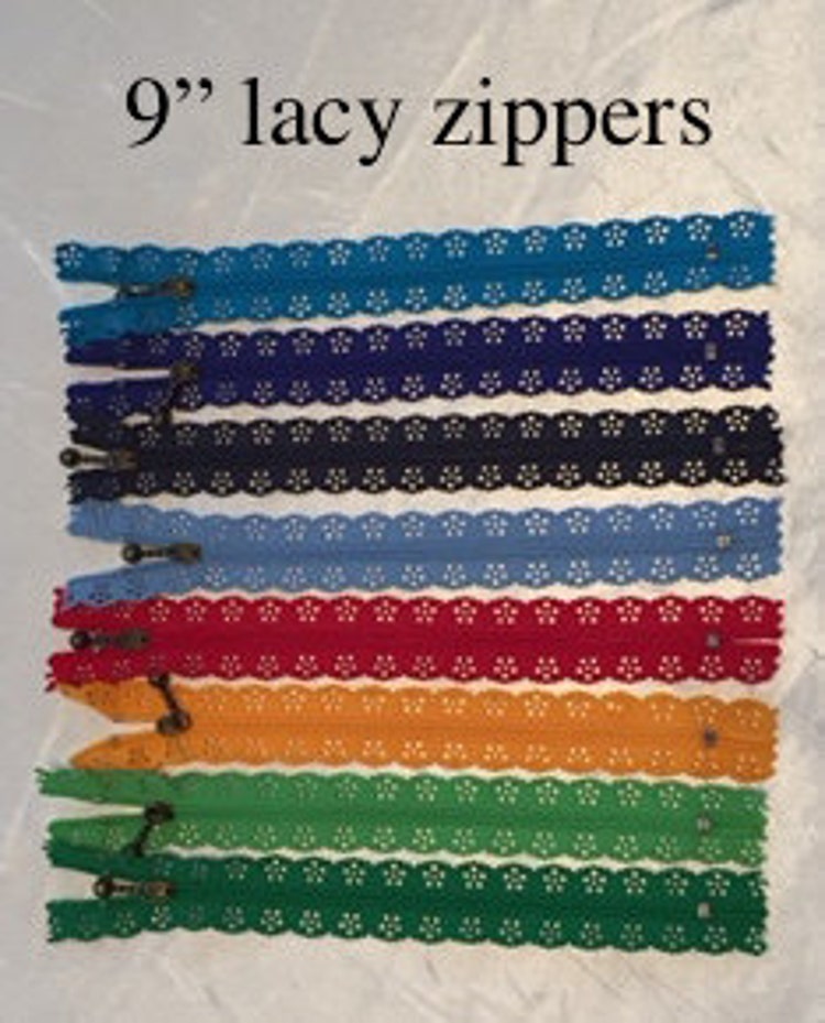 Zippers Decorative Lacy Scalloped trim by QuiltessaNatalie on Etsy