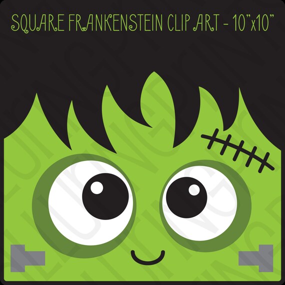 Download Items similar to Cute "Little Monster" Square Frankenstein ...