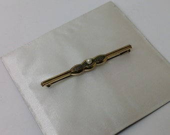 Old brooch mini Pearl American gold plated SB131