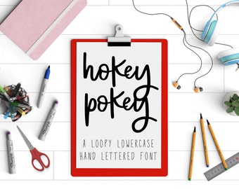 HOKEY POKEY / Hand lettered loopy modern font