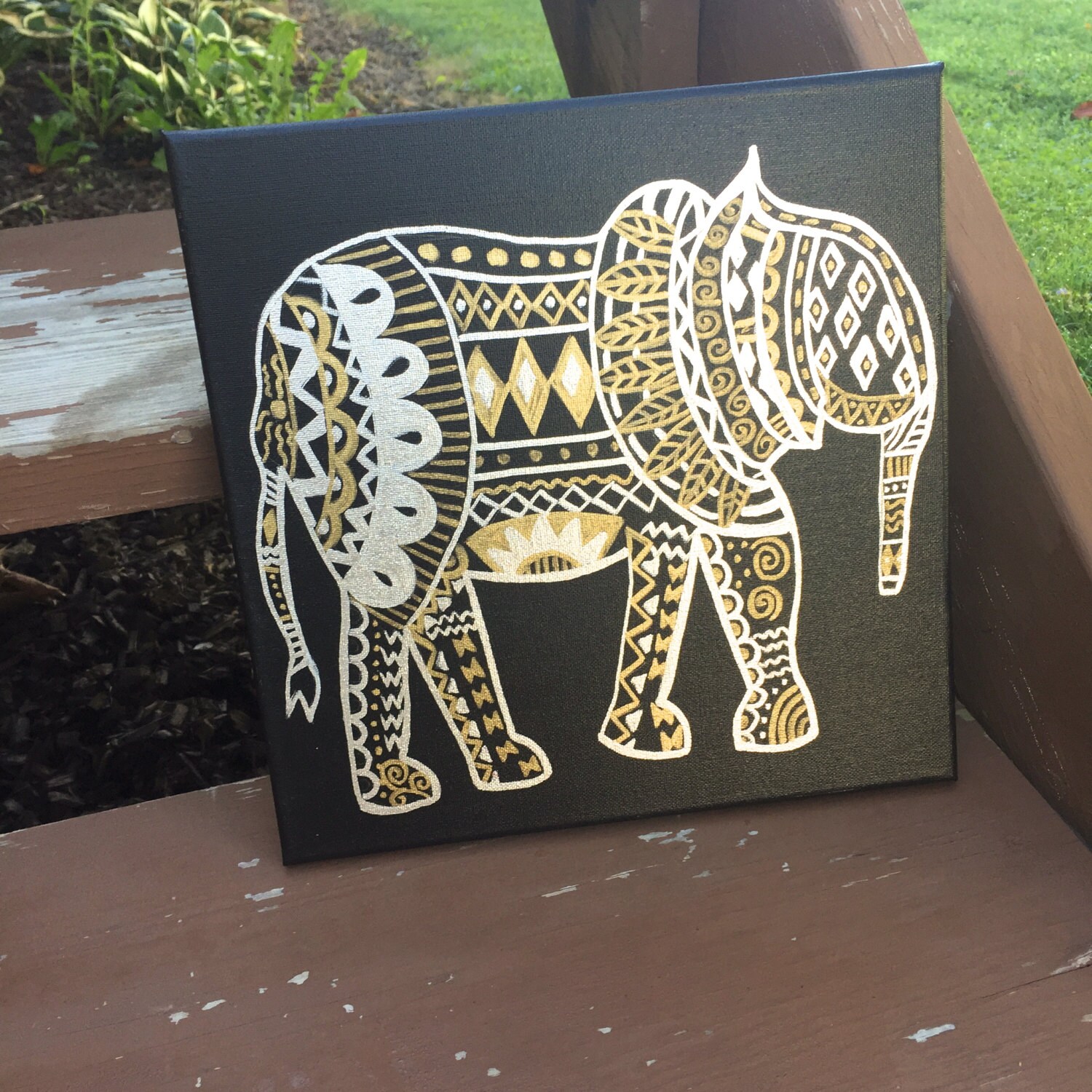Bohemian Elephant Canvas Painting