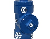 Dog treat, dog biscuit & cookie jar! Snowflakes complete winter themed container for dog treats! Surprise fun treat for dogs or dog lovers! Dog treat, dog biscuit & cookie jar! Snowflakes complete winter themed container for dog treats! Surprise fun treat for dogs or dog lovers!