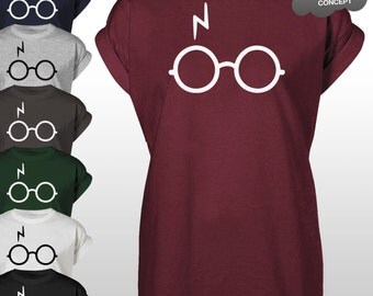 Lightning Glasses T-Shirt Scar Magic Not Leviosa Potter Deathly Hallows Harry Tee Top Unisex Adults