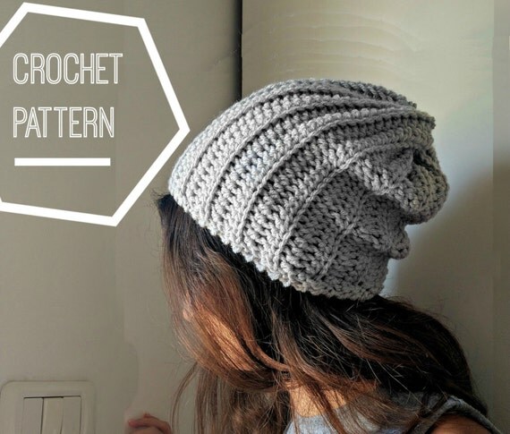Download Ribbed Crochet Beanie Pattern Slouchy Crochet Hat Pattern