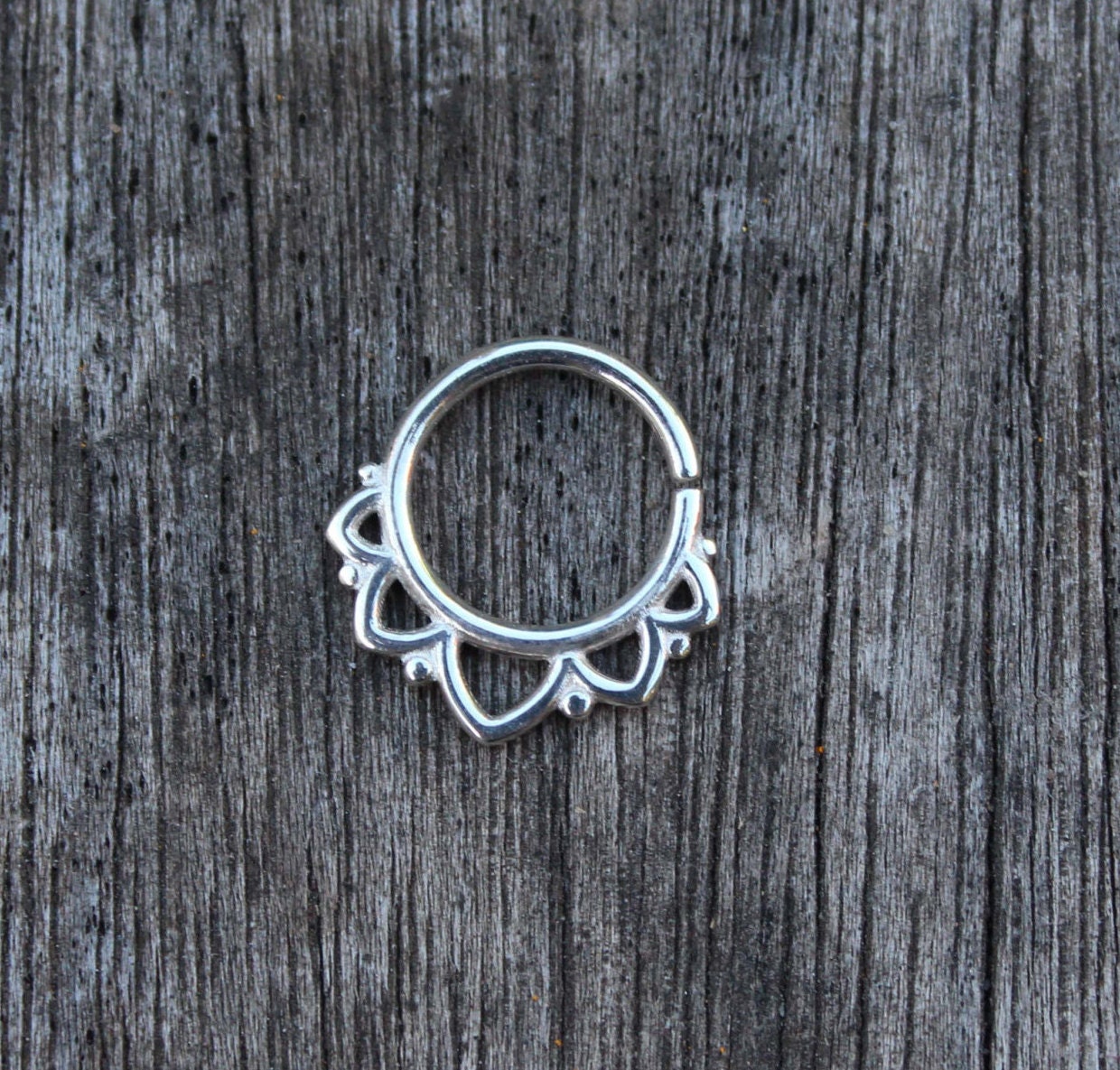 PRINCESSSilver Septum Ring 16 gauge 1.2mm Sterling Silver