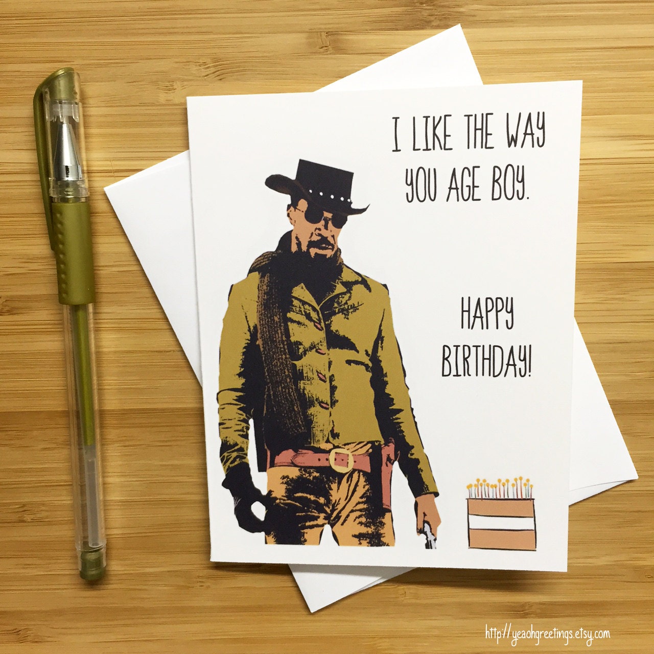 Django Unchained Birthday Card Quentin Tarantino Jamie Foxx