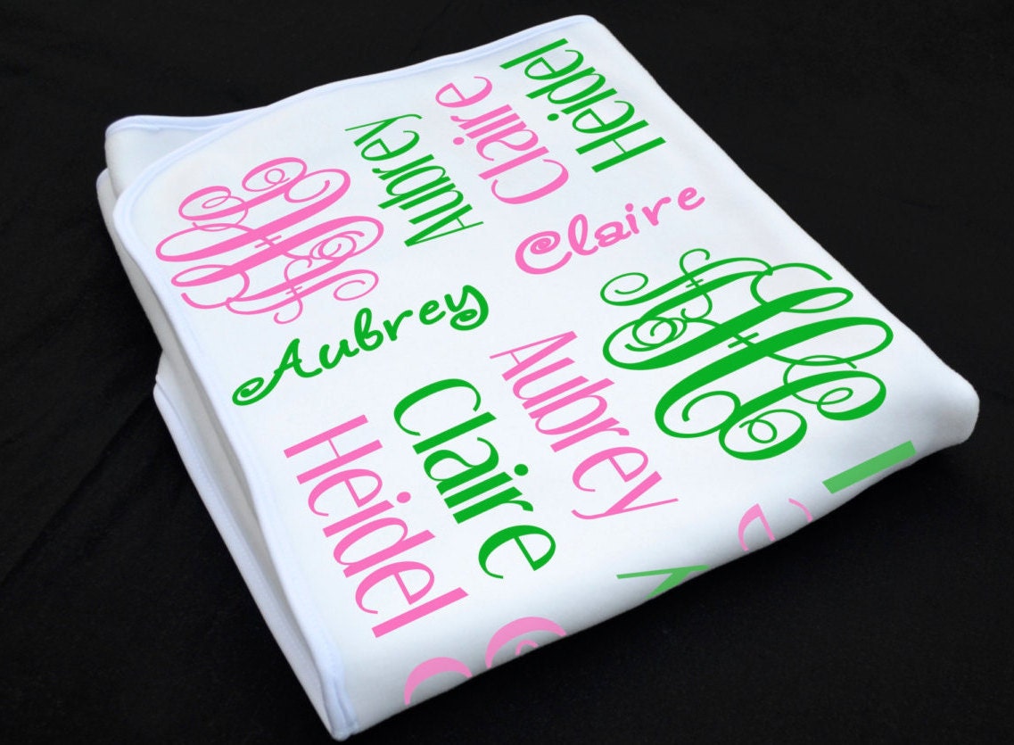 Personalized Baby Blanket Baby Name Blanket by PrintaColada