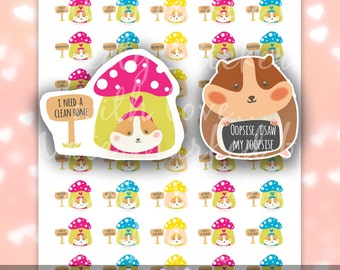 Cute Hamster Pet Stickers / Printable Planner Stickers for Erin Condren, Happy Planner, Filofax, Kikki K, Plum / Instant Download PDF, JPG