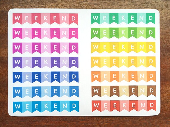 Weekend Banner Stickers Weekend Planner Stickers for Erin