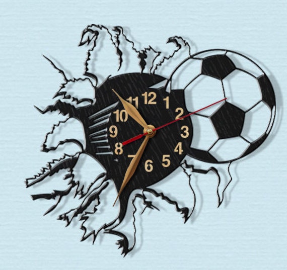 Items similar to Soccer, Football, Wooden Wall Clock 12inch(30cm