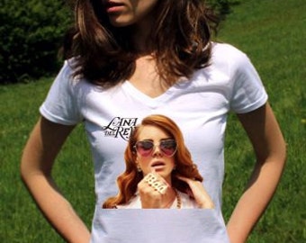 Lana Del Rey TShirts Lana Del Rey Shirt Lana Del Rey T Shirt Born to Die Lana Del Rey Top V Neck Womens Clothing