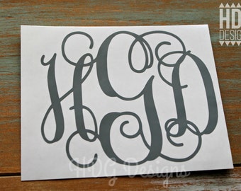 Monogram decal - Vinyl Monogram decal - DIY monogram - Monogram Sticker - Yeti decal - RTIC decal - Car Monogram decal - Laptop decal