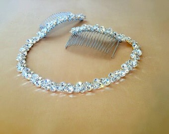 Rhinestone Bridal Headpiece, Crystal Hair Tiara, Bridal Headband, Wedding Headband, Wedding Hair Tiara, Prom Headband