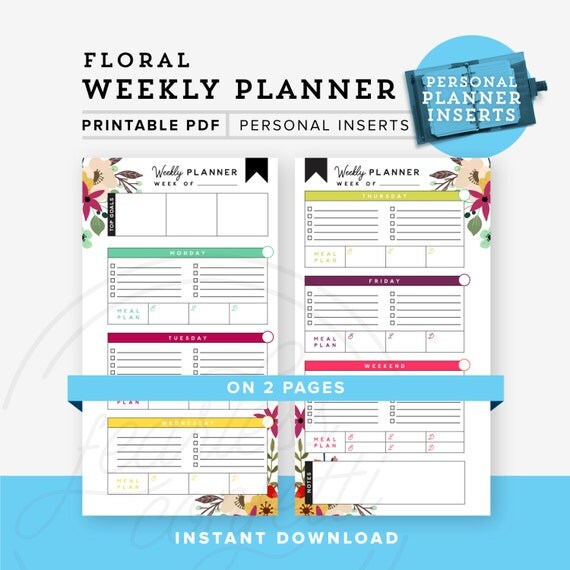 Weekly Planner Personal Planner Printable Personal planner