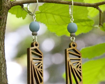 Earrings wooden WOODEARZ VERTIGO