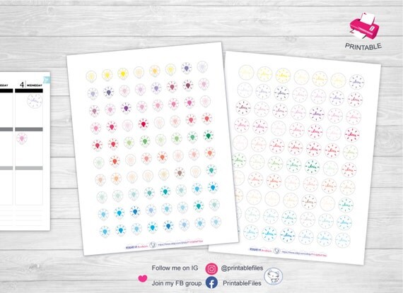 Download Light Bulb Printable Planner Stickers Planner by ...